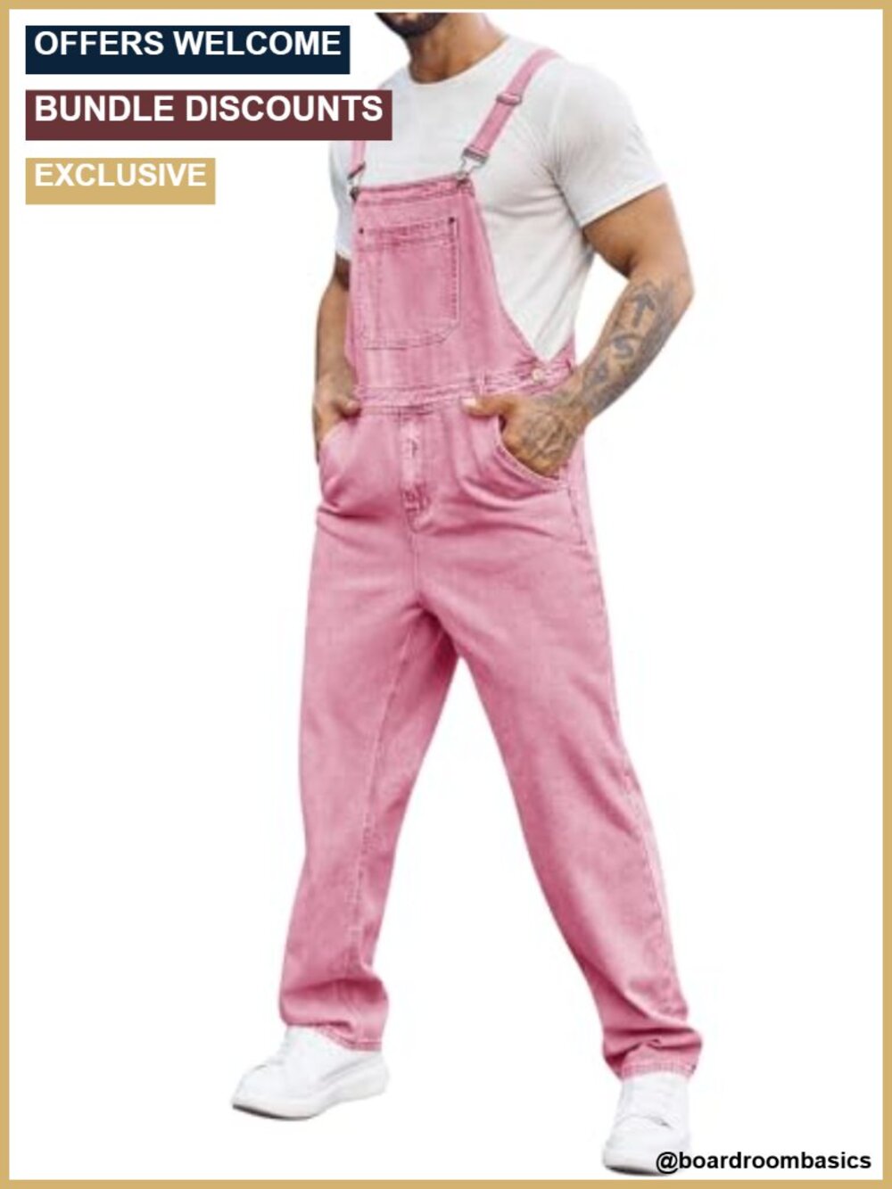 Denim Bib Overalls Men Button Fly Zip Adjustable Straps Work Utility